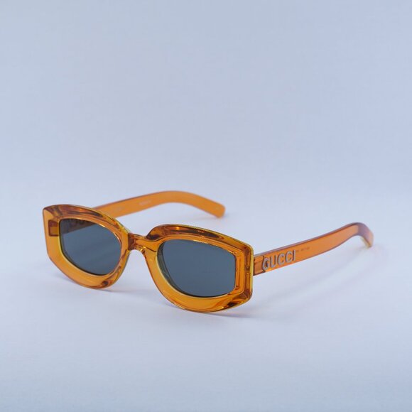 🕶️ New Gucci GG1719S 005 Sunglasses - Transparent Vivid Orange Frame - Picture 1 of 11